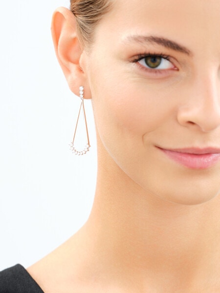 Rhodium Plated Silver Earrings with Cubic Zirconia