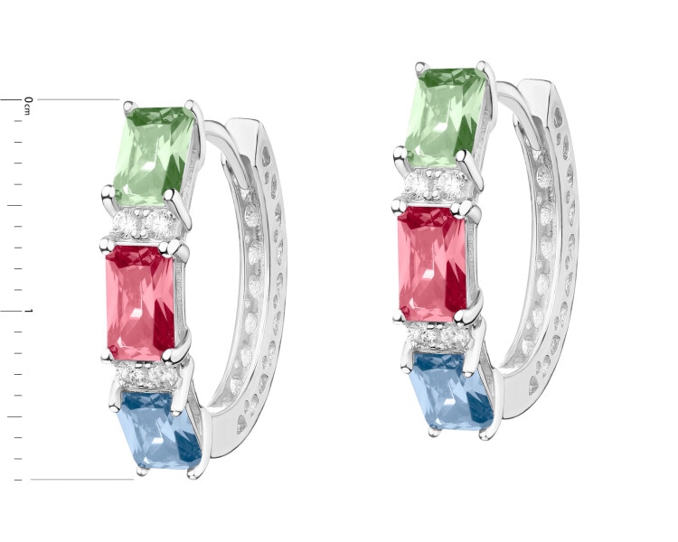 Rhodium Plated Silver Earrings with Cubic Zirconia