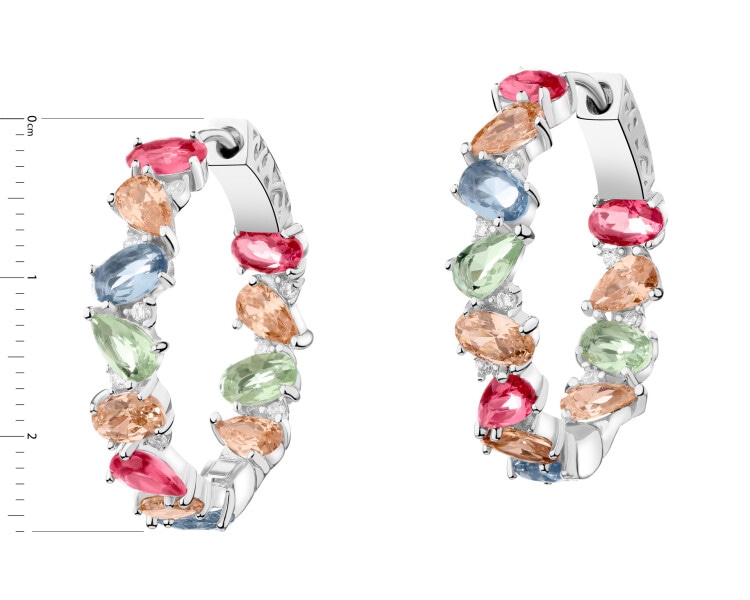 Rhodium Plated Silver Earrings with Cubic Zirconia