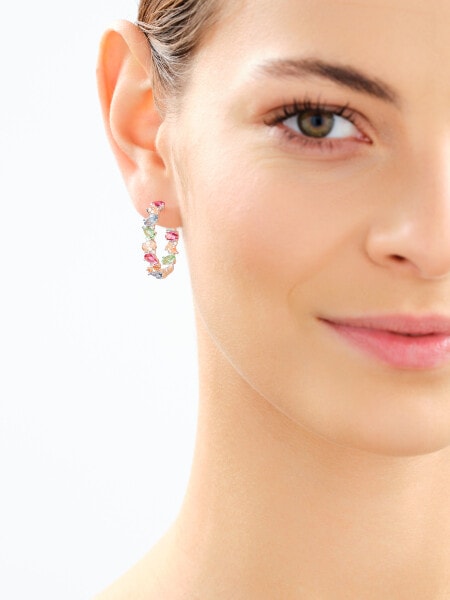 Rhodium Plated Silver Earrings with Cubic Zirconia