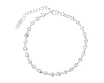 Rhodium Plated Silver Bracelet with Cubic Zirconia