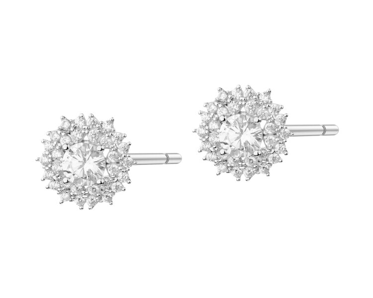 Rhodium Plated Silver Earrings with Cubic Zirconia