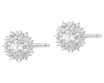 Rhodium Plated Silver Earrings with Cubic Zirconia