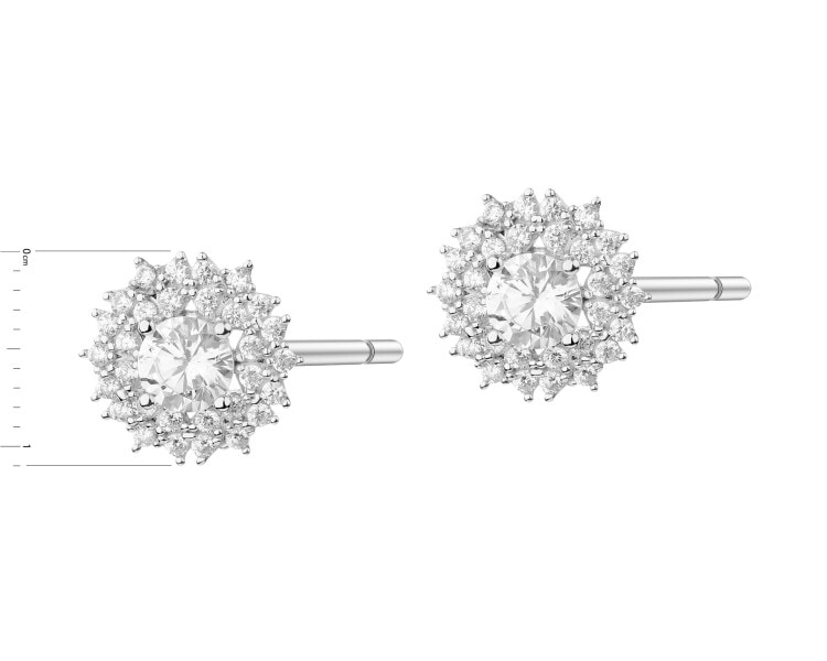 Rhodium Plated Silver Earrings with Cubic Zirconia