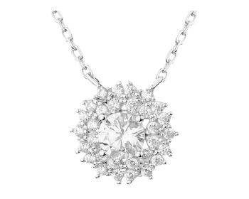 Rhodium Plated Silver Necklace with Cubic Zirconia