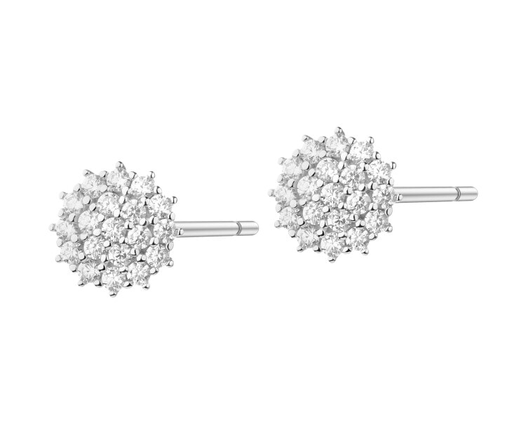 Rhodium Plated Silver Earrings with Cubic Zirconia