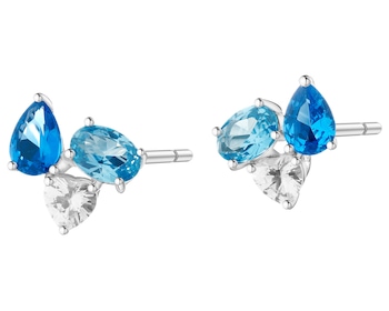 Rhodium Plated Silver Earrings with Cubic Zirconia