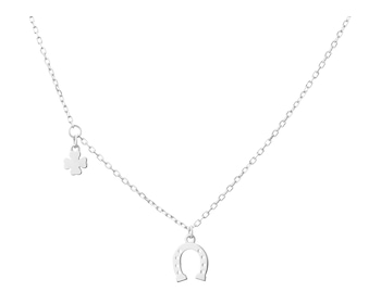 Rhodium Plated Silver Necklace 