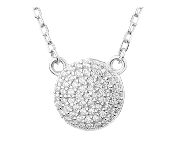 Rhodium Plated Silver Necklace with Cubic Zirconia