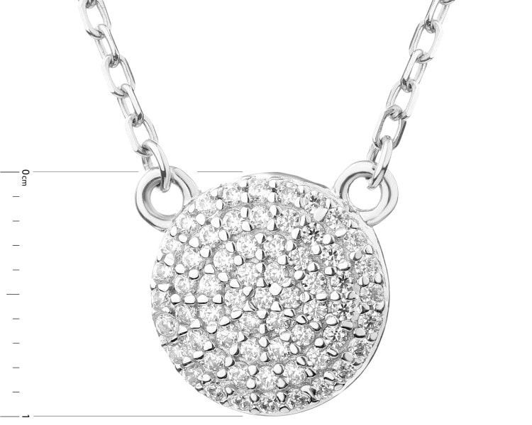 Rhodium Plated Silver Necklace with Cubic Zirconia