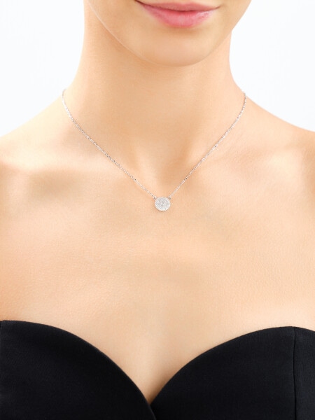 Rhodium Plated Silver Necklace with Cubic Zirconia