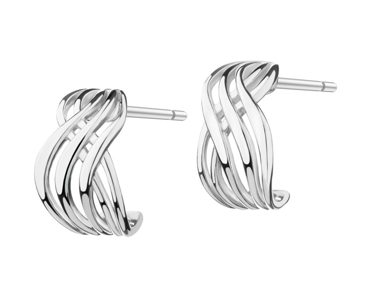 Rhodium Plated Silver Earrings 