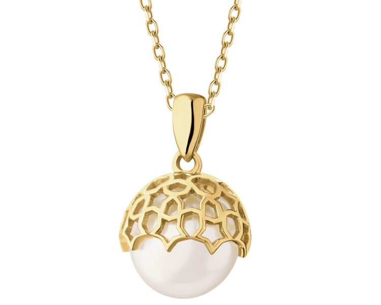 14 K Yellow Gold Pendant with Pearl