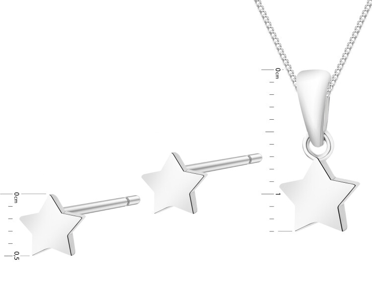 Rhodium Plated Silver Set