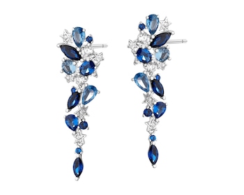 Rhodium Plated Silver Earrings with Cubic Zirconia