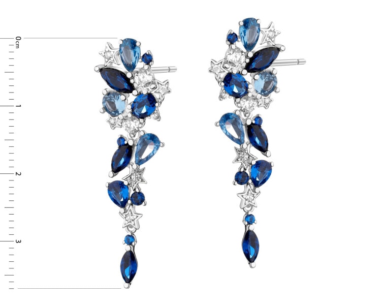 Rhodium Plated Silver Earrings with Cubic Zirconia