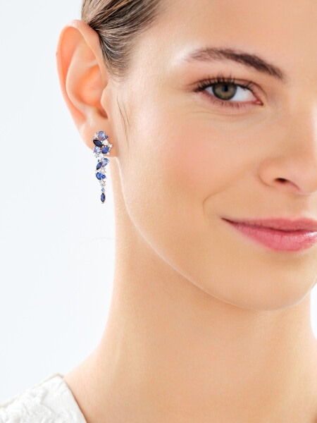 Rhodium Plated Silver Earrings with Cubic Zirconia