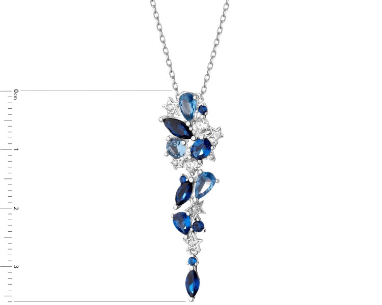 Rhodium Plated Silver Pendant with Cubic Zirconia