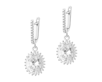 Rhodium Plated Silver Earrings with Cubic Zirconia