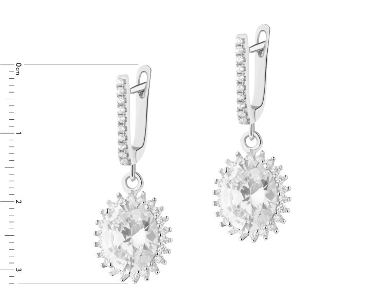 Rhodium Plated Silver Earrings with Cubic Zirconia