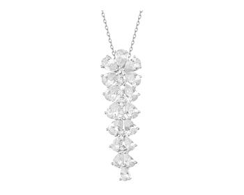 Rhodium Plated Silver Pendant with Cubic Zirconia