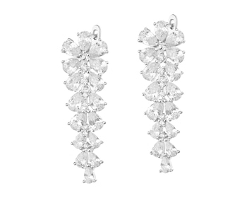 Rhodium Plated Silver Earrings with Cubic Zirconia