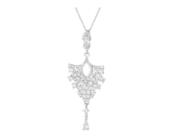 Rhodium Plated Silver Pendant with Cubic Zirconia