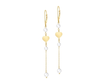 Gold-Plated Silver Dangling Earring with Pearl