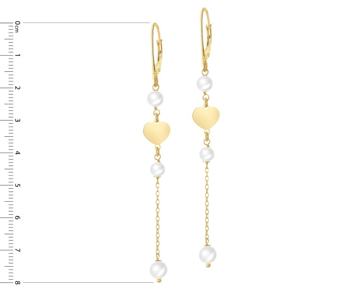 Gold-Plated Silver Dangling Earring with Pearl