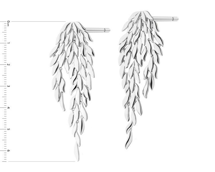 Rhodium Plated Silver Dangling Earring