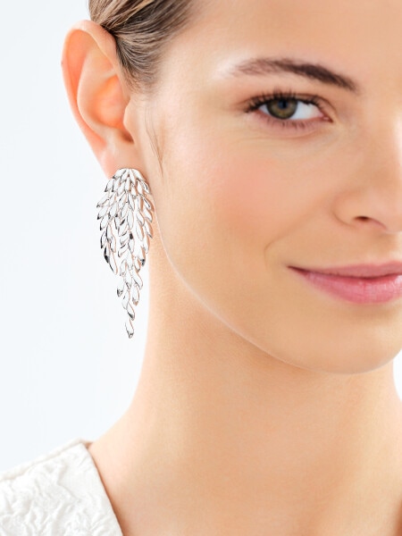 Rhodium Plated Silver Dangling Earring 