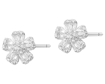 Rhodium Plated Silver Earrings with Cubic Zirconia