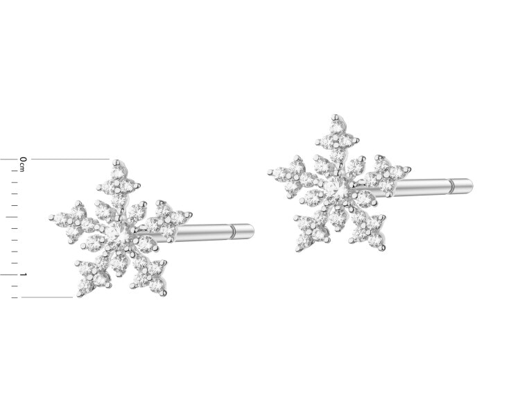 Rhodium Plated Silver Earrings with Cubic Zirconia