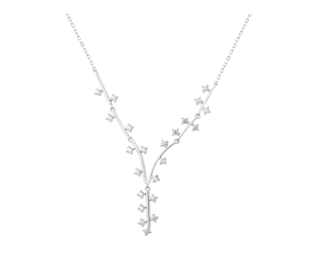 Rhodium Plated Silver Necklace with Cubic Zirconia