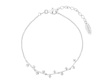 Rhodium Plated Silver Bracelet with Cubic Zirconia