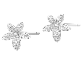 Rhodium Plated Silver Earrings with Cubic Zirconia