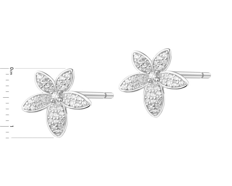 Rhodium Plated Silver Earrings with Cubic Zirconia