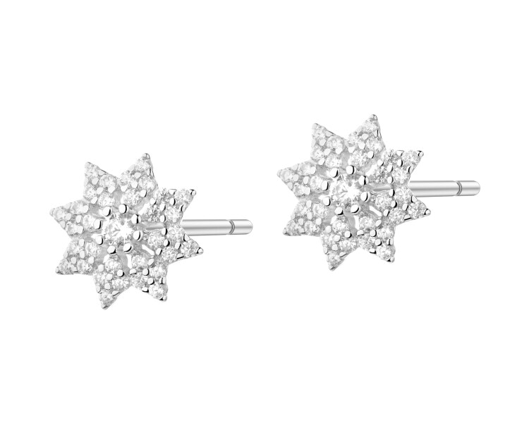 Rhodium Plated Silver Earrings with Cubic Zirconia