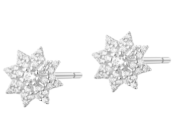 Rhodium Plated Silver Earrings with Cubic Zirconia