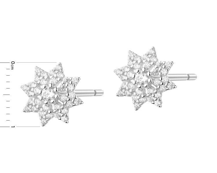 Rhodium Plated Silver Earrings with Cubic Zirconia