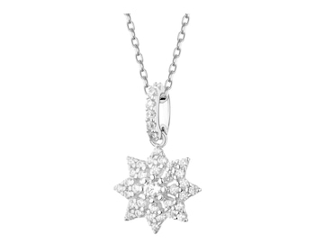 Rhodium Plated Silver Pendant with Cubic Zirconia