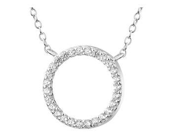 Rhodium Plated Silver Necklace with Cubic Zirconia