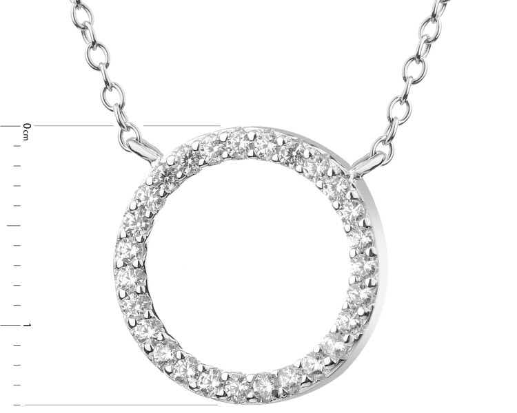 Rhodium Plated Silver Necklace with Cubic Zirconia
