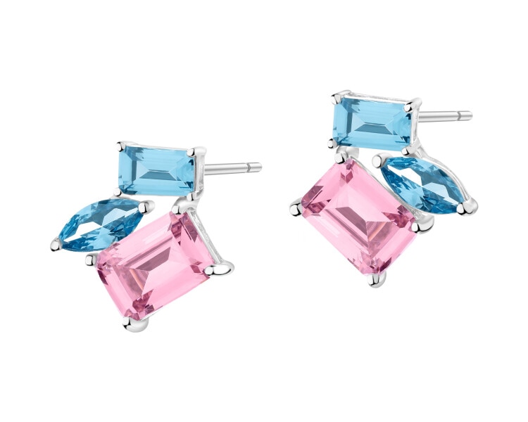 Rhodium Plated Silver Earrings with Cubic Zirconia