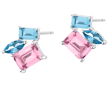 Rhodium Plated Silver Earrings with Cubic Zirconia