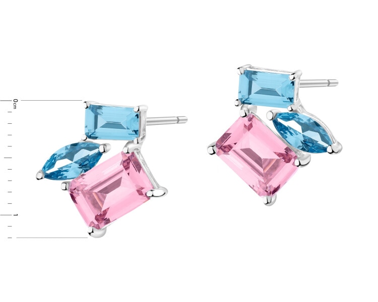 Rhodium Plated Silver Earrings with Cubic Zirconia