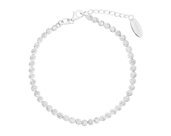 Rhodium Plated Silver Tennis Bracelet with Cubic Zirconia