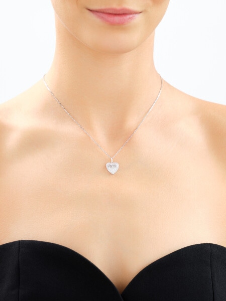 Rhodium Plated Silver Necklace with Cubic Zirconia