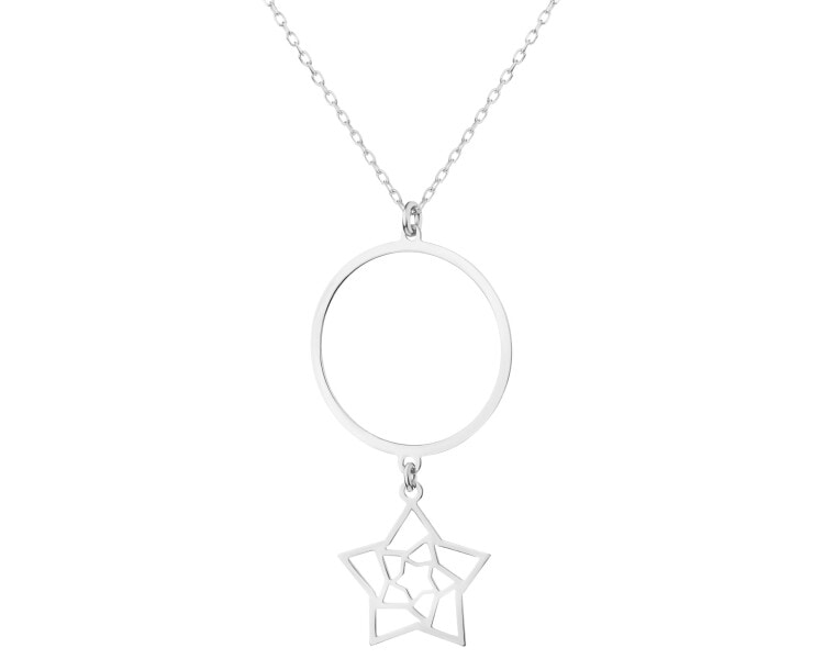 Rhodium Plated Silver Necklace 