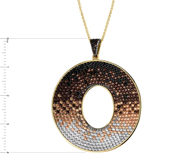 8 K Rhodium-Plated Yellow Gold Pendant